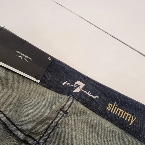 7 For All Mankind Slimmy Men's Jeans Size 29 Dark Wash NWT! Slim StraightLEG